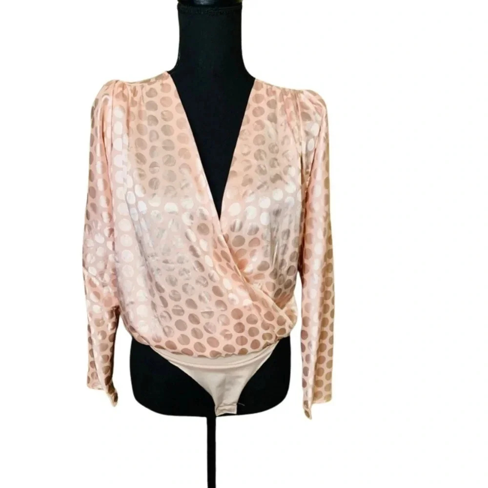 NWT Strut And Bolt Pink Polka Dot Bodysuit